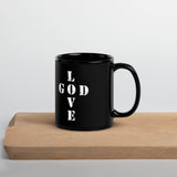 Love God - Black Glossy Mug