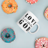Love God - White glossy mug