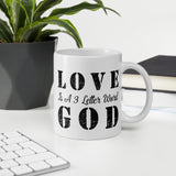 Love God - White glossy mug