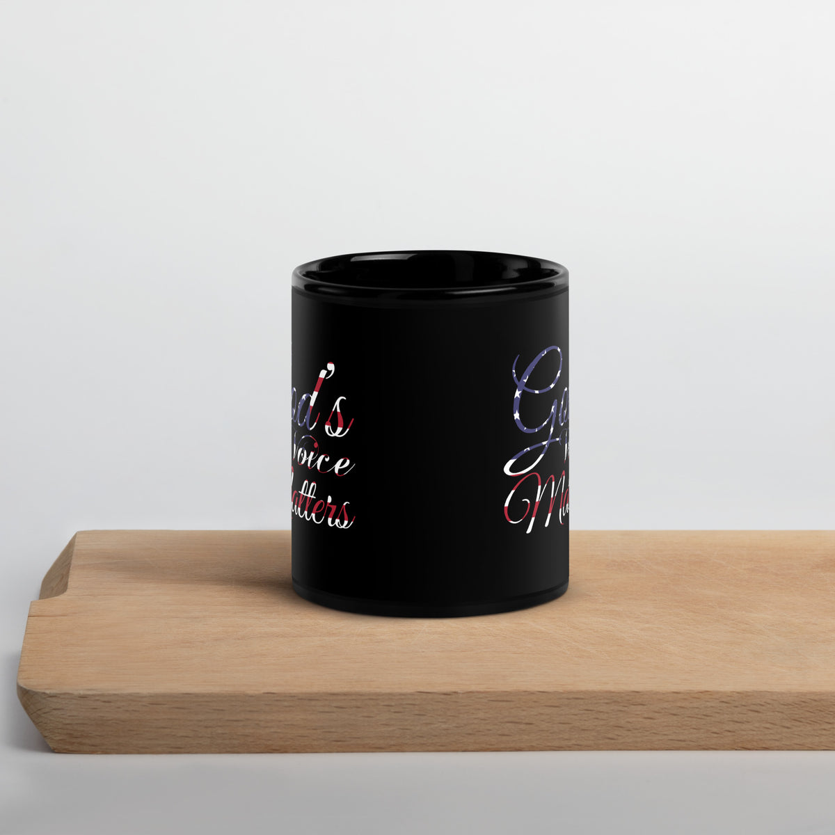 God's Voice Matter - Black Glossy Mug