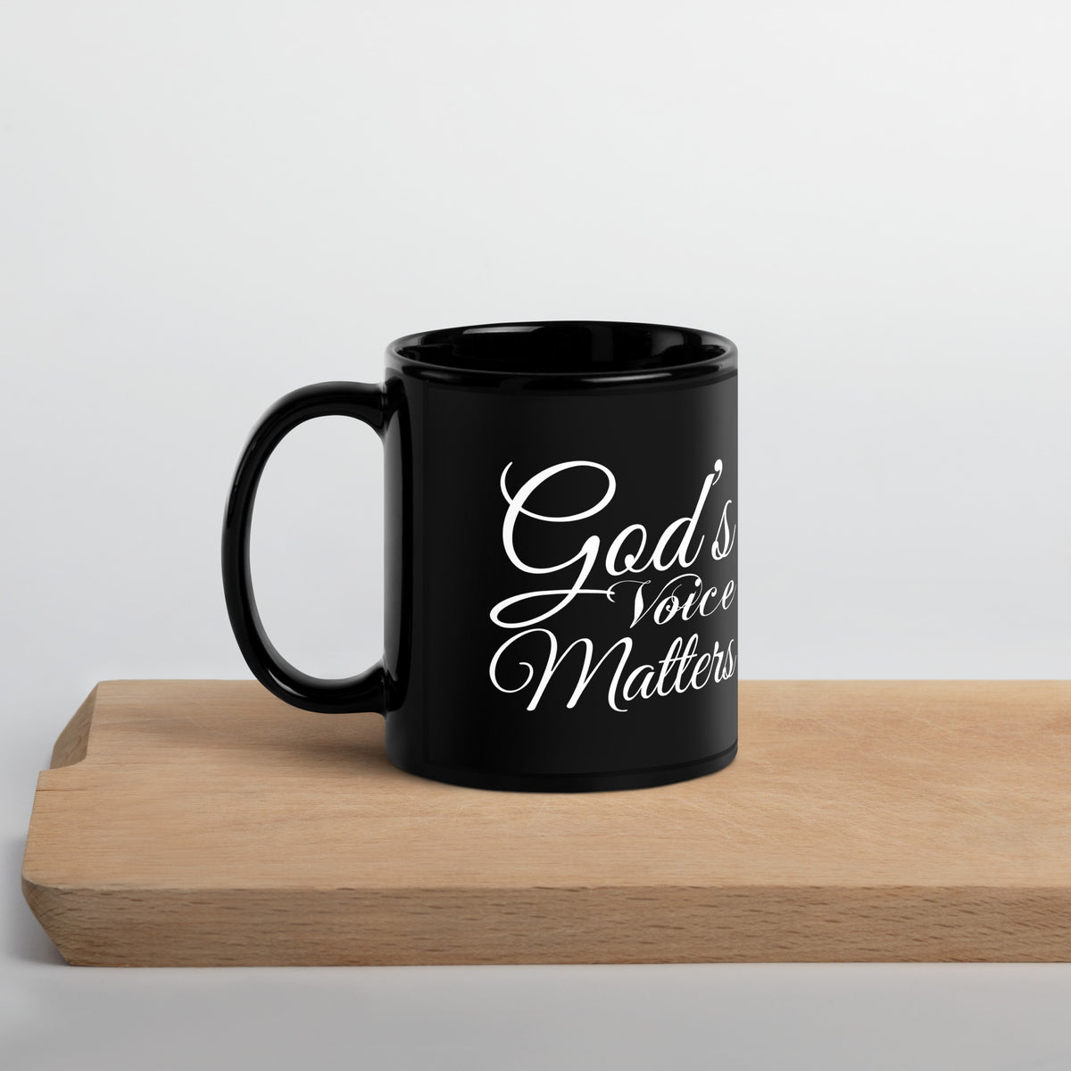 God's Voice Matter - Black Glossy Mug
