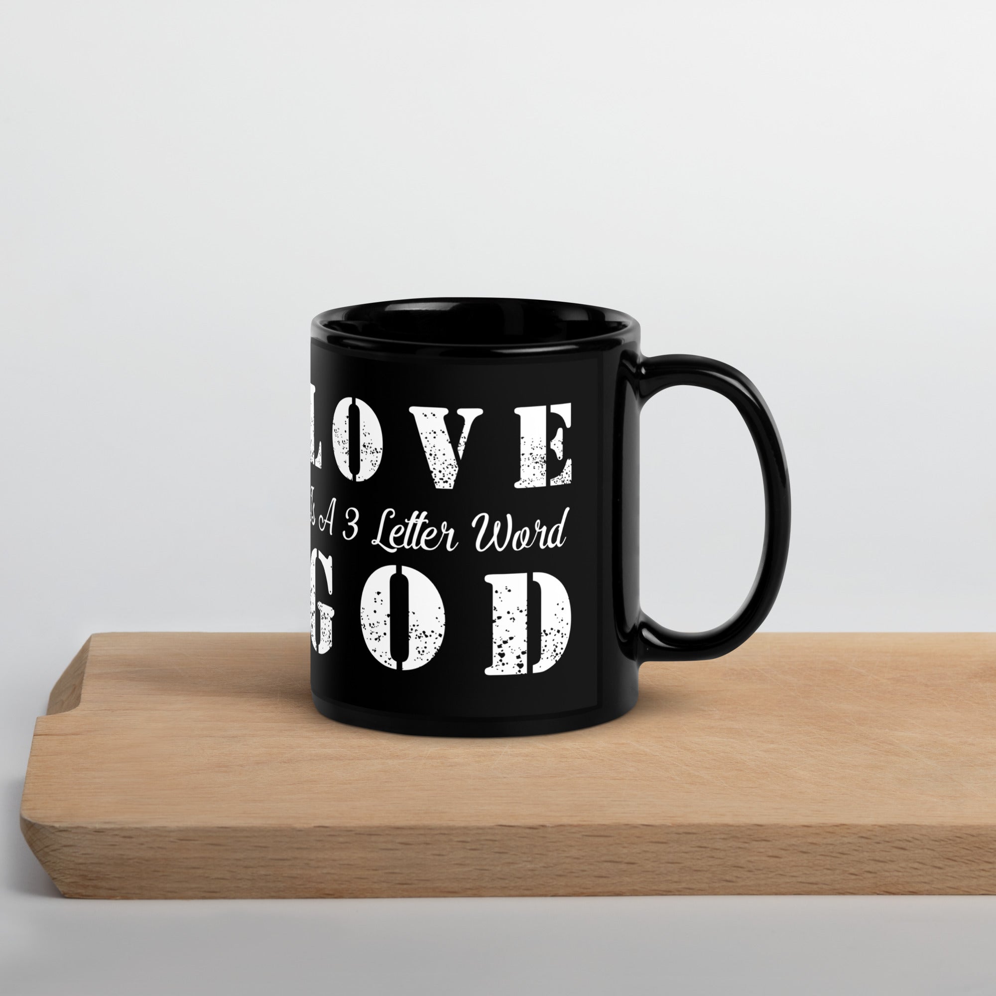Love God - Black Glossy Mug