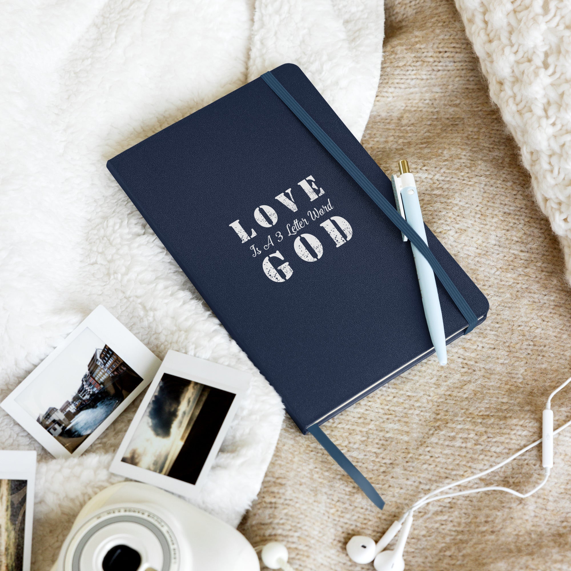 LOVE is a 3 letter word GOD - Hardcover bound notebook